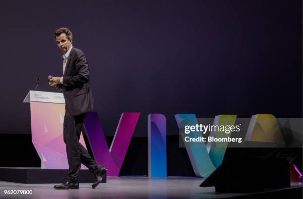 Arthur Sadoun, chief executive officer of Publicis Groupe SA, walks on stage during the Viva Technology conference in Paris, France, on Thursday, May...