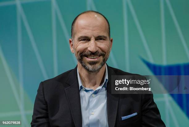 Dara Khosrowshahi, chief executive officer of Uber Technologies Inc., reacts during the Viva Technology conference in Paris, France, on Thursday, May...