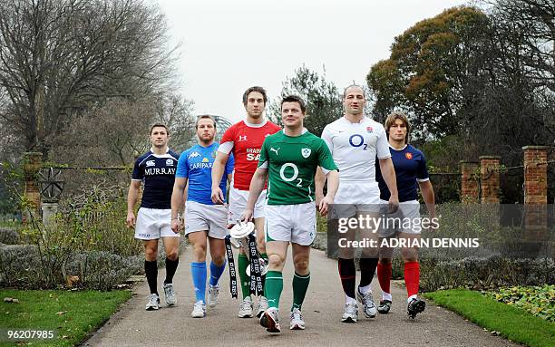 International rugby players , Scotland Captain Chris Cusiter, Italy Captain Leonardo Ghiraldini, Wales Captain Ryan Jones, Ireland Captain Brian...