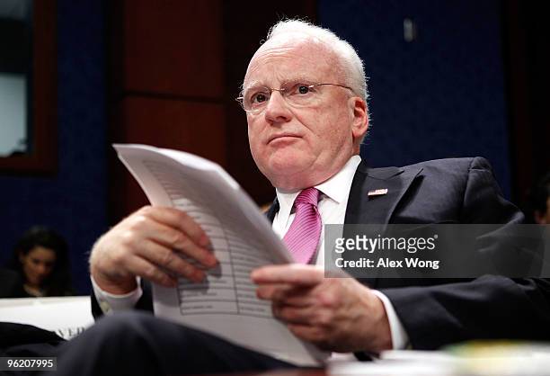 Former chief counter-terrorism adviser on the US National Security Council Richard Clarke waits for the beginning of a hearing before the House Armed...