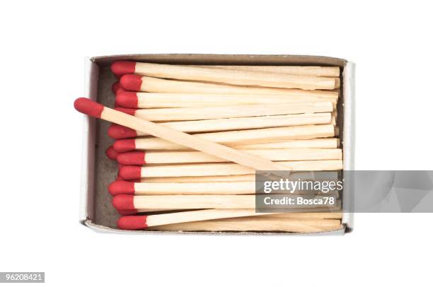 streichholzschachtel, isoliert auf weißem hintergrund - streichholzschachtel stock-fotos und bilder