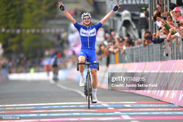 Arrival / Maximilian Schachmann of Germany and Team Quick-Step Floors / Celebration / during the 101st Tour of Italy 2018, Stage 18 a 196km stage...