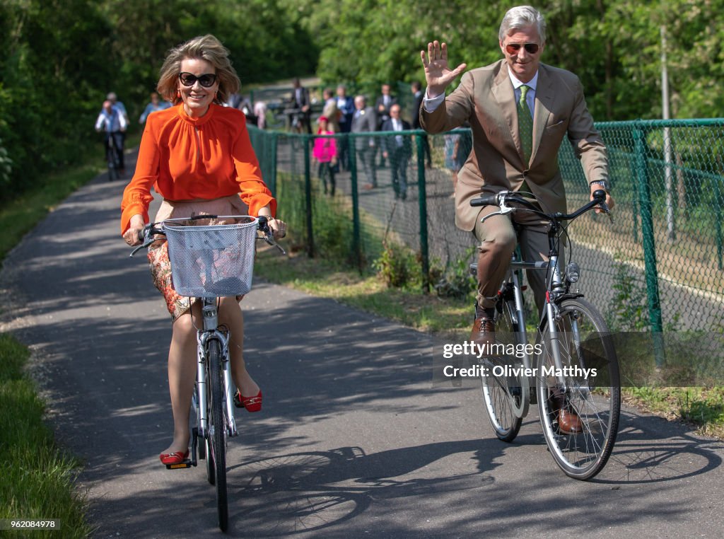 King Philippe Of Belgium And Queen Mathilde Visit The Province Of Limbourg