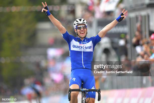 Arrival / Maximilian Schachmann of Germany and Team Quick-Step Floors / Celebration / during the 101st Tour of Italy 2018, Stage 18 a 196km stage...