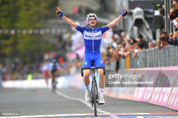 Arrival / Maximilian Schachmann of Germany and Team Quick-Step Floors / Celebration / during the 101st Tour of Italy 2018, Stage 18 a 196km stage...