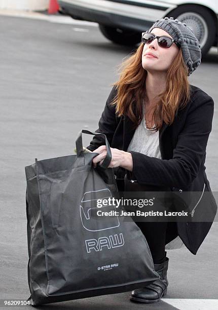 Liv Tyler shops at G-Star on January 25, 2010 in Los Angeles, California.