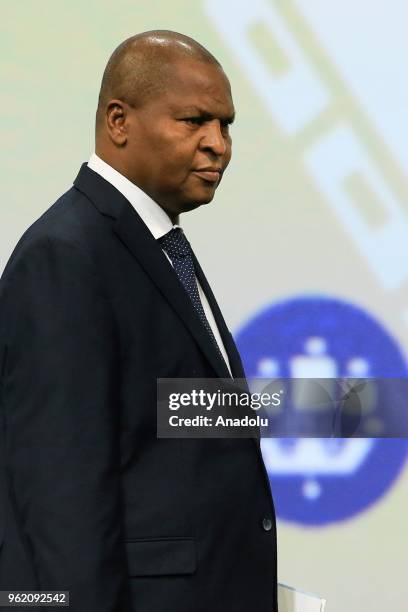 President of the Central African Republic, Faustin Archange Touadera, attends the 2018 St Petersburg International Economic Forum in St Petersburg,...