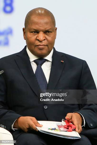 President of the Central African Republic, Faustin Archange Touadera, attends the 2018 St Petersburg International Economic Forum in St Petersburg,...