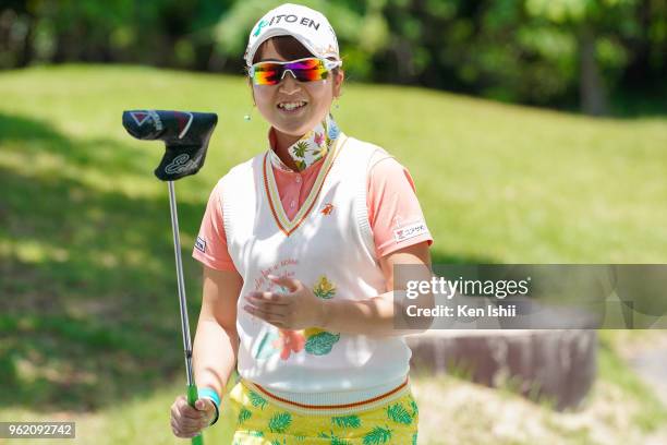 Hikari Tanabe of Japan smiles during the final round of the Twin Daikure Ladies at the Kure Country Club on May 24, 2018 in Kure, Hiroshima, Japan.