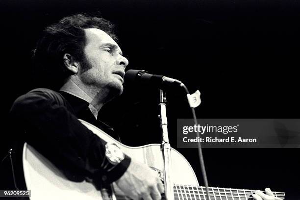 Merle Haggard performs live on stage in New York in 1978