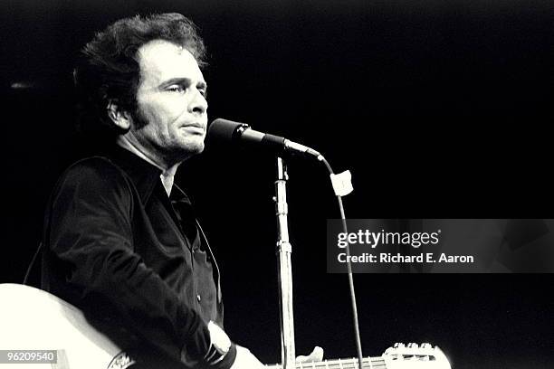Merle Haggard performs live on stage in New York in 1978