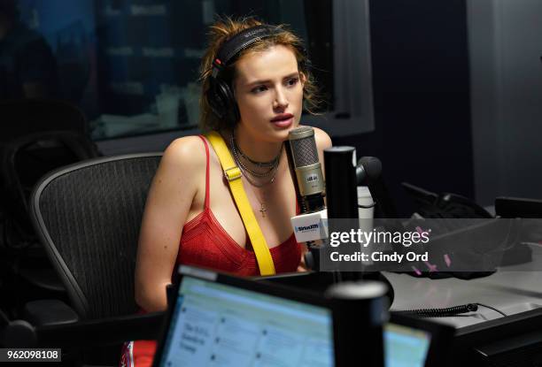 Bella Thorne visits SiriusXM's Morning Mash Up at the SiriusXM Studios on May 24, 2018 in New York City.