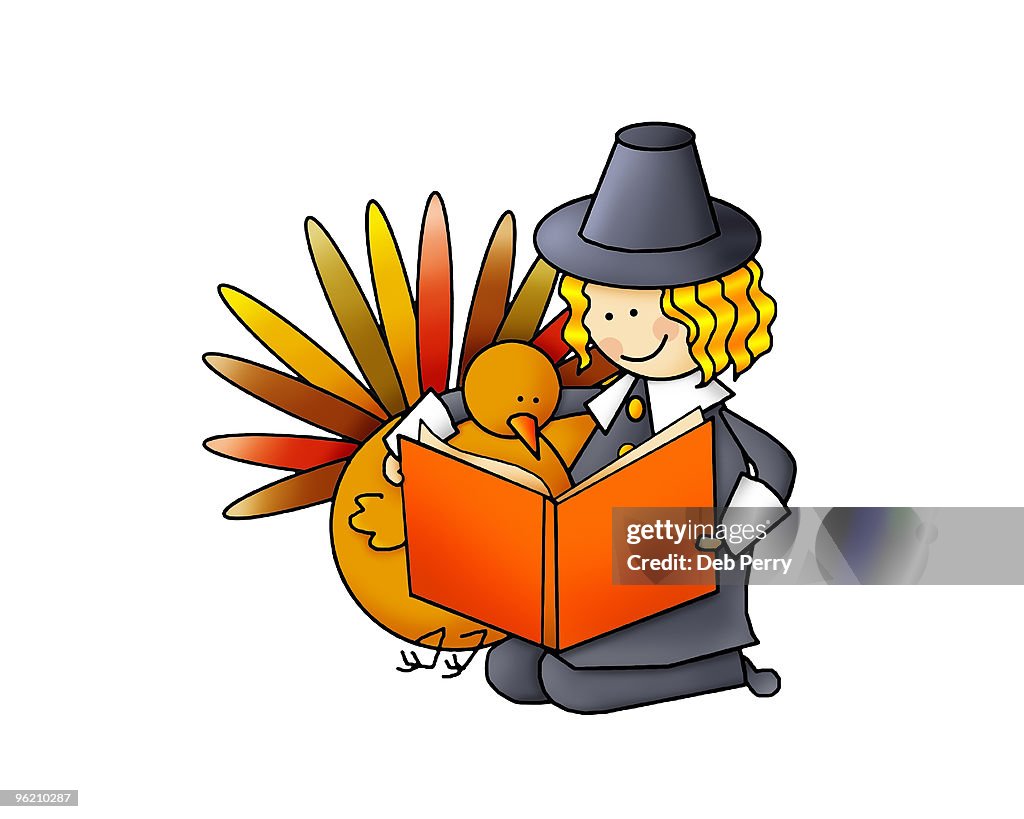 Pilgrim and turkey