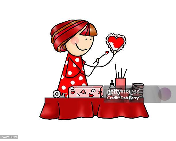 making valentine cards - valentine card stock illustrations