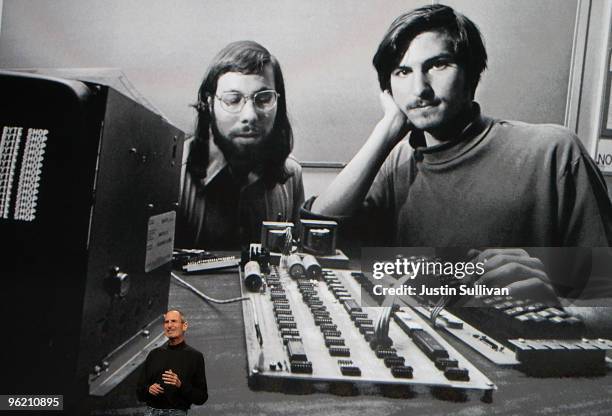 Apple Inc. CEO Steve Jobs speaks during an Apple Special Event at Yerba Buena Center for the Arts January 27, 2010 in San Francisco, California....