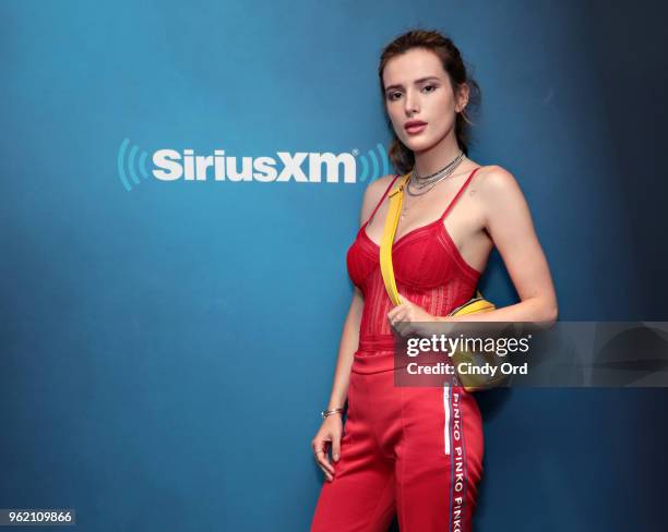 Bella Thorne visits the SiriusXM Studios on May 24, 2018 in New York City.