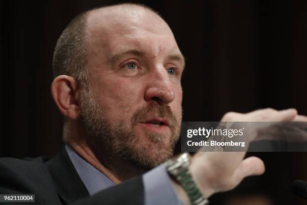 Phil Venables, managing director and head of operational risk management and analysis at Goldman Sachs Group Inc., testifies during a Senate Banking...