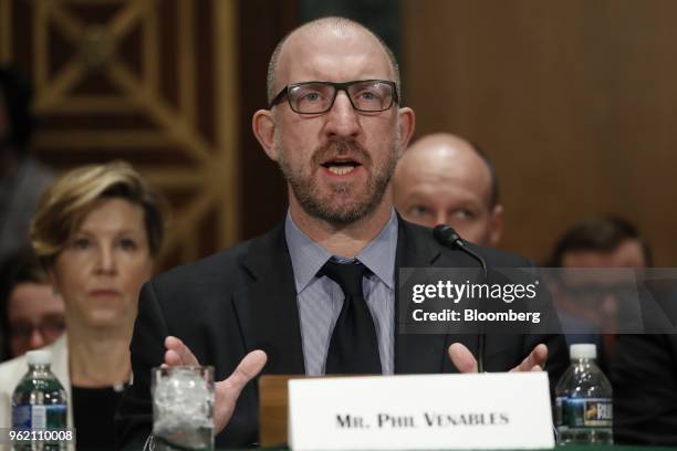 Phil Venables, managing director and head of operational risk management and analysis at Goldman Sachs Group Inc., testifies during a Senate Banking...