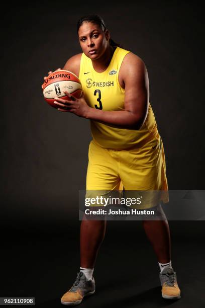 Courtney Paris of the Seattle Storm poses for a head shot during 2018 WNBA media day at Key Arena Seattle, Washington. NOTE TO USER: User expressly...