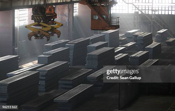 Rectangular Slabs Steel Factory 3,005 Steel Slabs Stock Photos, High-Res Pictures, and Images - Getty ...