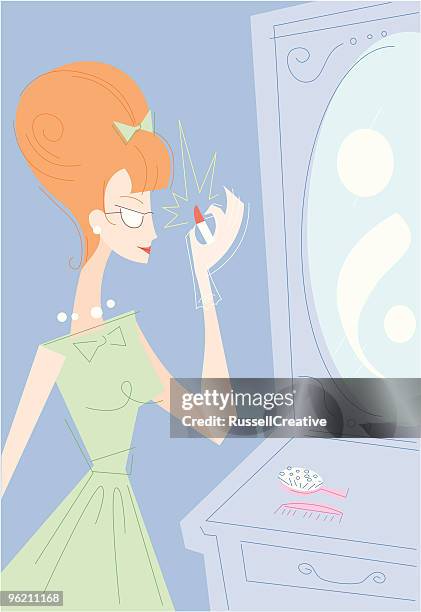 vintage vanity - big hair stock illustrations stock illustrations