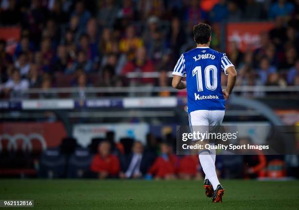 Xabi Prieto of Real Sociedad in action during the La Liga match between Barcelona and Real Sociedad at Camp Nou on May 20, 2018 in Barcelona, Spain.