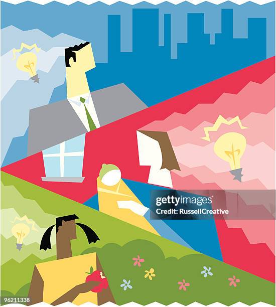 energy ideas - teens eating stock illustrations