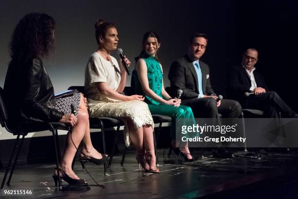 Moderator Debra Birnbaum, Actors Hayley, Philippa Coulthard, and Executive Producer Colin Callender attend the For Your Consideration Event For...
