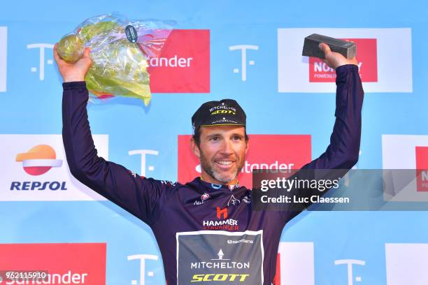 Podium / Michael Albasini of Switzerland and Team Mitchelton-Scott Black Points Jersey / Celebration / Trophy / during the 11th Tour des Fjords 2018,...