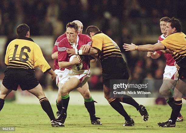 Mark Taylor of the British Lions charges through during the Tour Match against Western Australia played at WACA, in Perth, Australia. British Lions...