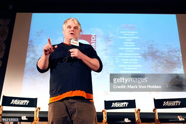 Actor Philip Seymour Hoffman attends Variety 10 Directors to Watch at St. Regis on January 24, 2010 in Park City, Utah.