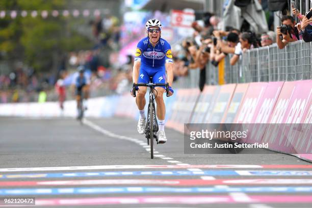 Arrival / Maximilian Schachmann of Germany and Team Quick-Step Floors / Celebration / during the 101st Tour of Italy 2018, Stage 18 a 196km stage...