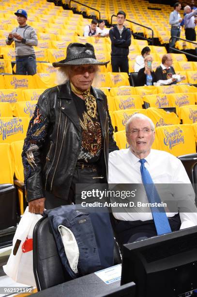 James Goldstein looks on prior to Game Four of the Western Conference Finals during the 2018 NBA Playoffs between the Houston Rockets and Golden...