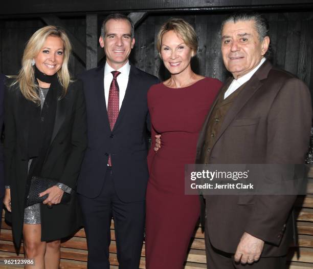 Erica Zohar, Mayor Eric Garcetti, Cheryl Saban and Haim Saban attend Gaggenau Restaurant 1683 Honoring Operation Smile on May 23, 2018 in Los...