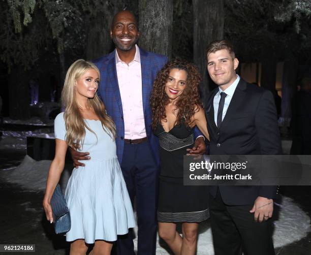 Paris Hilton, John Salley, Natasha Duffy and Chris Zylka attend Gaggenau Restaurant 1683 Honoring Operation Smile on May 23, 2018 in Los Angeles,...