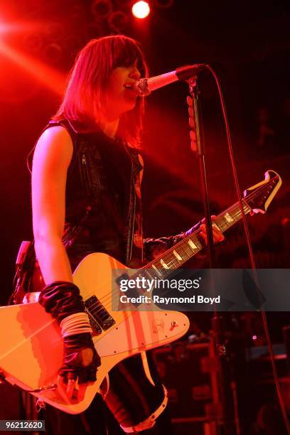 Singer Lzzy Hale of Halestorm performs at the House Of Blues in Chicago, Illinois on January 19, 2010.