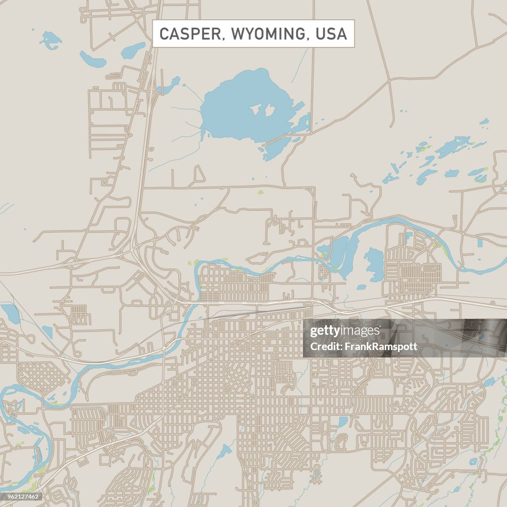 Casper Wyoming US City Street Map