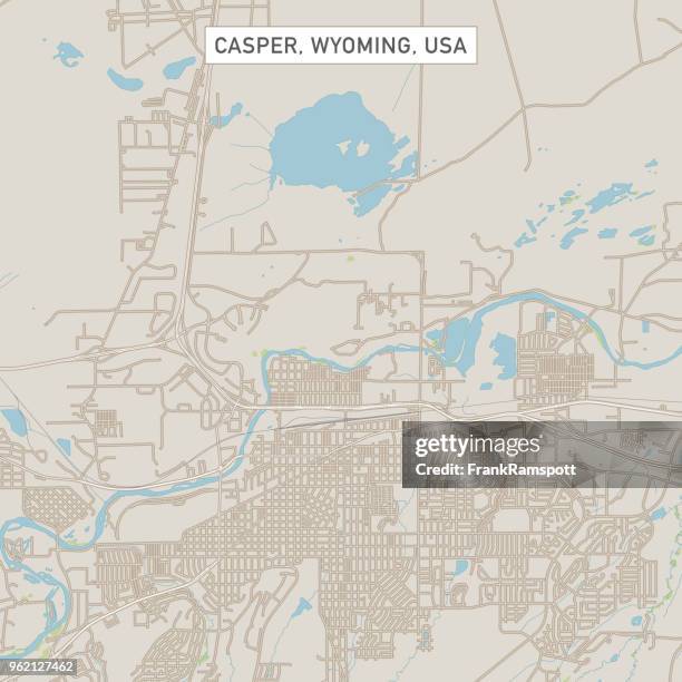 casper wyoming us city street map - casper wyoming stock illustrations