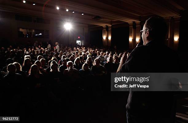 Sundance Film Festival Director John Cooper speaks at "The Romantics" premiere during the 2010 Sundance Film Festival at Library Center Theatre on...
