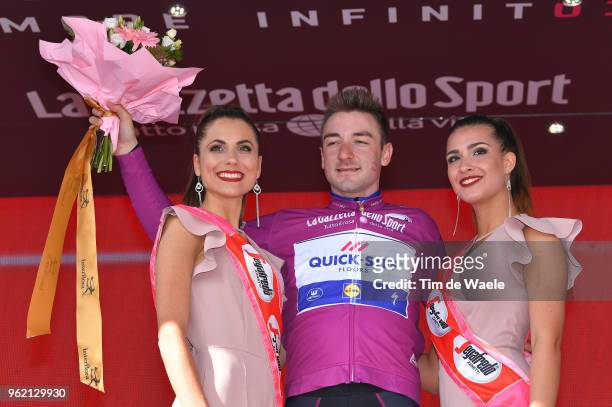 Podium / Elia Viviani of Italy and Team Quick-Step Floors Purple Points Jersey / Celebration / during the 101st Tour of Italy 2018, Stage 18 a 196km...