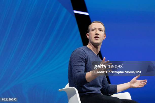 Mark Zuckerberg, chief executive officer and founder of Facebook Inc. Attends the Viva Tech start-up and technology gathering at Parc des Expositions...
