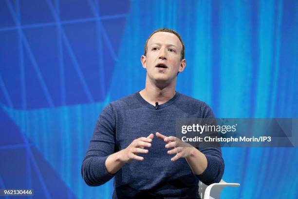 Mark Zuckerberg, chief executive officer and founder of Facebook Inc. Attends the Viva Tech start-up and technology gathering at Parc des Expositions...