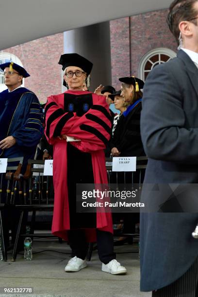 Twyla Tharp receives an honorary degree at the Harvard University 2018 367th Commencement exercises at Harvard University on May 24, 2018 in...