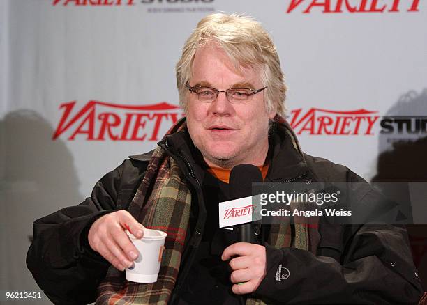 Actor Philip Seymour Hoffman attends the Variety Studio at Sundance Day 3 on January 24, 2010 in Park City, Utah.