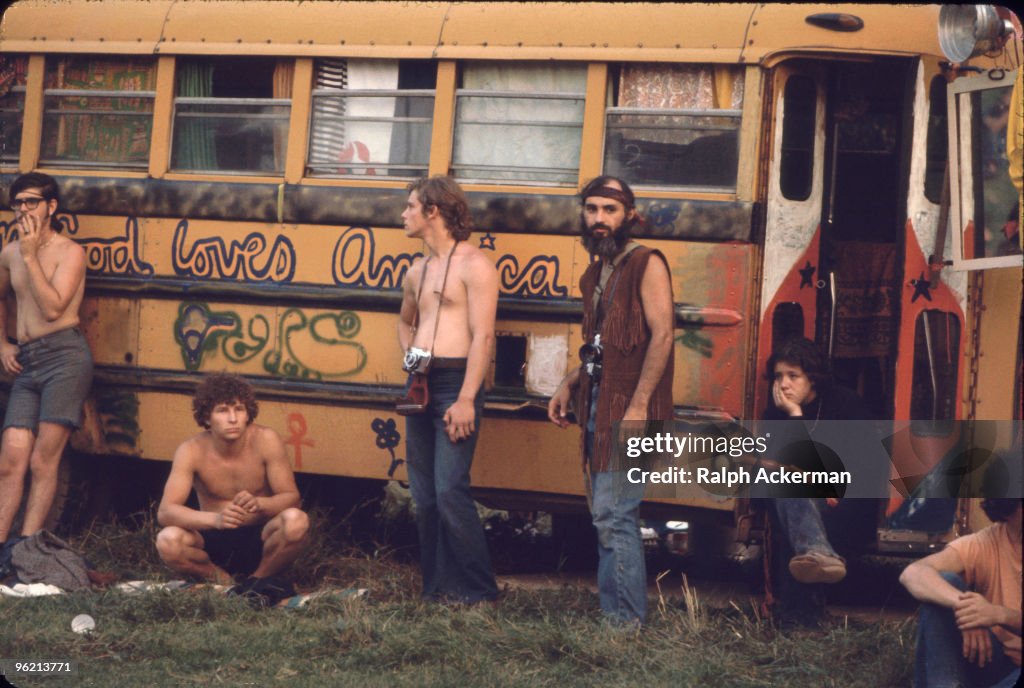Hog Farm Bus At Woodstock
