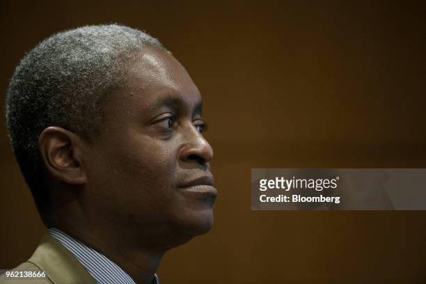 Raphael Bostic, president and chief executive officer of the Federal Reserve Bank of Atlanta, listens during the the Federal Reserve Bank of Atlanta...