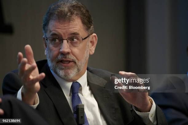 John Stephens, chief finance officer and senior executive of AT&T Inc., speaks during the the Federal Reserve Bank of Atlanta & Dallas Technology...