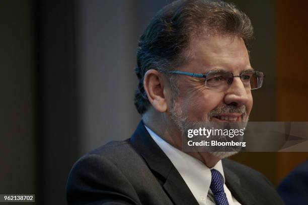 John Stephens, chief finance officer and senior executive of AT&T Inc., smiles during the the Federal Reserve Bank of Atlanta & Dallas Technology...