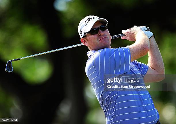 Troy Matteson hits a shot during the third round of the Sony Open at Waialae Country Club on January 16, 2010 in Honolulu, Hawaii.