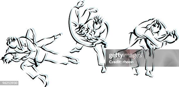 judo male - judo stock illustrations